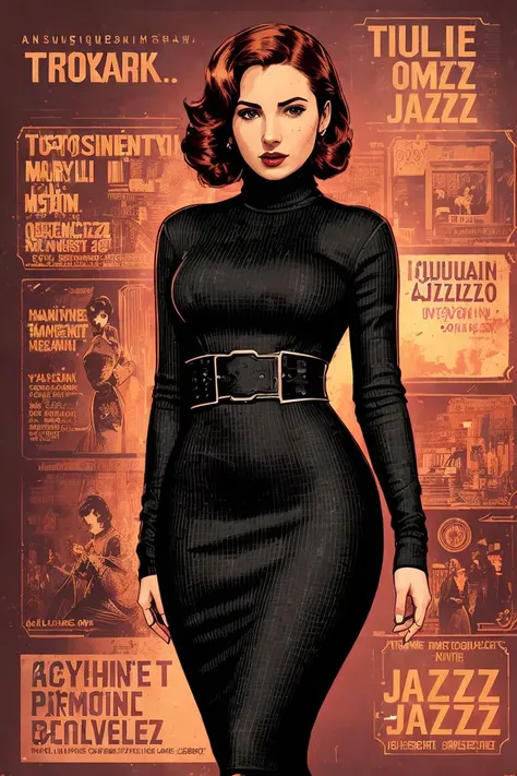(Masterpiece, Best Quality), 8k Wallpaper, highly detailed, poster, vintage spy film, 1960s, sexy erotic female, spy thriller cinematic movie poster, Blaxploitation, shapes, lines, abstract, propaganda, mid century modern, movie poster, vintage,