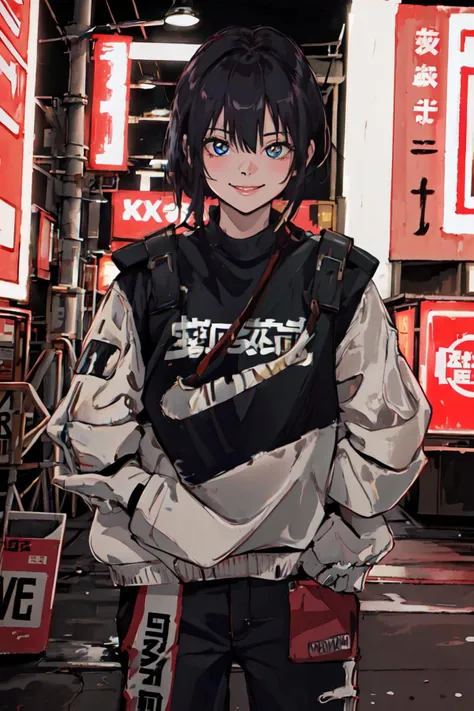 <lora:Cyberpunk_Anime:1>  neon sign,
(best quality, masterpiece, RAW photo,ultra-detailed:1.2), <lyco:GoodHands-beta2:1.0>,1girl,solo,looking at viewer,smile