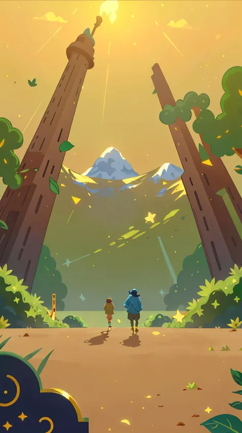 illustration,flat color,Flat style, Xanadu Xeric, a desert lit by the intense, illuminated by the combined glow of their star-like fruits,filled with an uncountable number of stars, their light bathing the landscape in a soft glow,its leaves bathed in the soft golden light of a languid afternoon sun, casting mottled shadows on the forest floor <lora:Landscape illustration:0.7>, cosmos,Infinity,spectrum, (Masterpiece:1.3) (best quality:1.2) (high quality:1.1)
