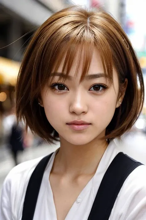 RAW close-up portrait photo, KameiEri in busy Tokyo street, fcDetailPortrait