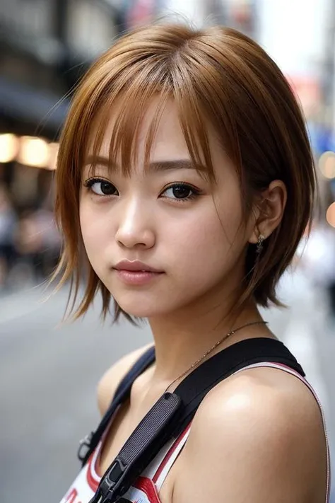 RAW close-up portrait photo, KameiEri in busy Tokyo street,  fcDetailPortrait