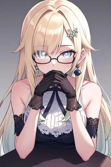masterpiece, 1girl,gendou pose,(glowing eyes:1.2),opaque glasses, black backgroung, backlighting
<lora:gendou pose:1.2>, (extremely detailed CG unity 8k wallpaper,masterpiece, best quality, ultra-detailed, beautiful detailed eyes),(best illumination, best shadow, an extremely delicate and beautiful, bloom), 1girl, aizawa ema, hair ornament, dress, gloves, black choker, jewelry, earrings <lora:emaAizawaVSPO_v10:0.6>