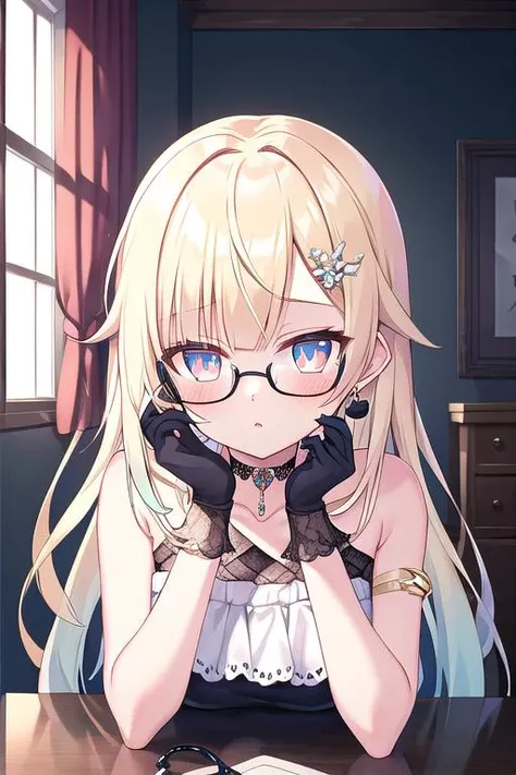 masterpiece, 1girl,gendou pose,(glowing eyes:1.2),opaque glasses, black backgroung, backlighting
<lora:gendou pose:1>, (extremely detailed CG unity 8k wallpaper,masterpiece, best quality, ultra-detailed, beautiful detailed eyes),(best illumination, best shadow, an extremely delicate and beautiful, bloom), 1girl, aizawa ema, hair ornament, dress, gloves, black choker, jewelry, earrings <lora:emaAizawaVSPO_v10:0.6>