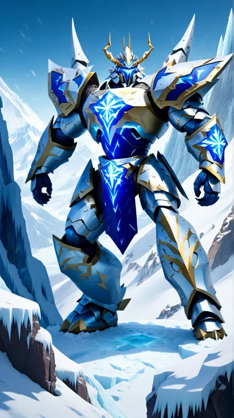[(armor-clad (((Zero))) locked in combat], [with a formidable Reploid adversary]:1.1) (upon the summit of a frozen mountain, icy winds swirl, and every blow exchanged resonates like thunder, echoing a duel of fates:1.3)