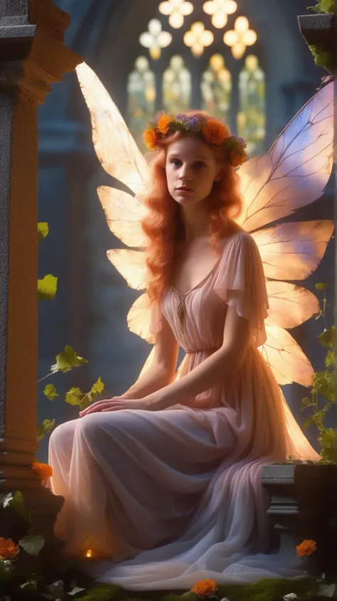 [(melancholic (((19-year-old fae))) with wings resembling aged parchment], [yearning for forgotten magic]:1.1) (within the crypts of a long-forgotten graveyard