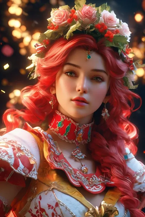 (masterpiece, best quality, ultra realistic,32k,RAW photo, detail skin, 8k uhd, dslr, high quality, film grain:1.5), advertising poster style the portrait of a cranky and incredibly beautiful and elegant girl named claire who caught covid and dresses like a candy cane, intricate linework, bright colors, final fantasy, behance contest winner, vanitas, angular, altermodern, unreal engine 5 highly rendered, global illumination, radiant light, detailed and intricate environment . Professional, modern, product-focused, commercial, eye-catching, highly detailed poster