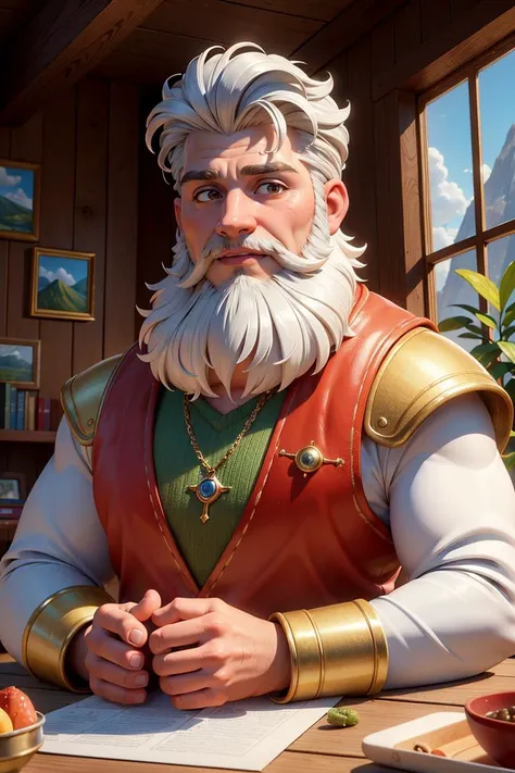 (masterpiece,best quality:1.5),ultra realistic,32k,RAW photo,(high detailed skin:1.2), 8k uhd, dslr, soft lighting, high quality, film grain,Light caustics ,(ð),ð¿,ðµ,ð, strong ,masculine ,bearded ,royal style, silver  accessories,under cut hair ,
