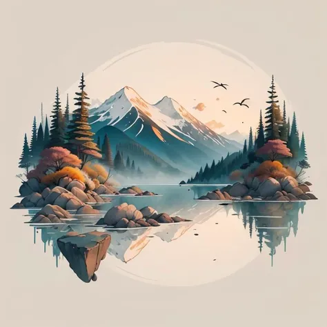 best quality,high quality, white background, scenery, ink, mountains, water, trees, <lora:ink-0.1-3-b28-bf16-D128-A1-1-ep64-768-DAdaptation-cosine:0.8>, <lora:shuV2:0.3>