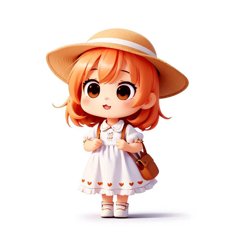 (masterpiece, best quality:1.1)Chibi,A little cute cat in a dress with a hat ,Soft light , white background, <lora:Chibi Animals:0.6>