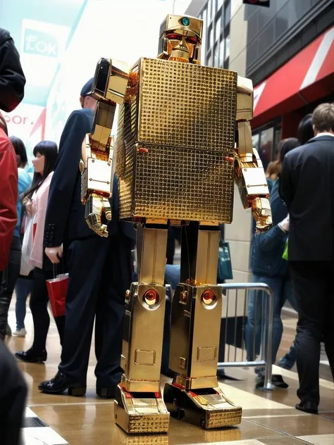 masterpiece,
<lora:GOLD LIGHTAN:0.7>GOLD LIGHTAN, robot,
in city,shopping, cosplay photo,