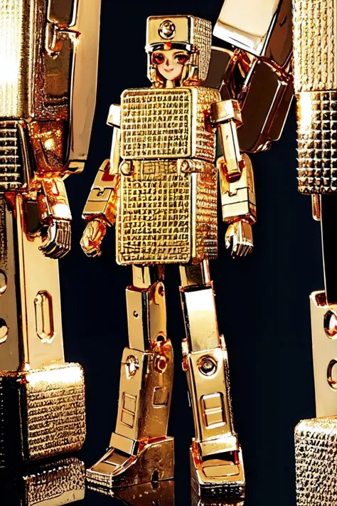 <lora:GOLD LIGHTAN:0.8>gold lightan, robot,
(best quality, masterpiece, RAW photo,ultra-detailed:1.2), <lyco:GoodHands-beta2:1.0>,1girl,solo,looking at viewer,smile