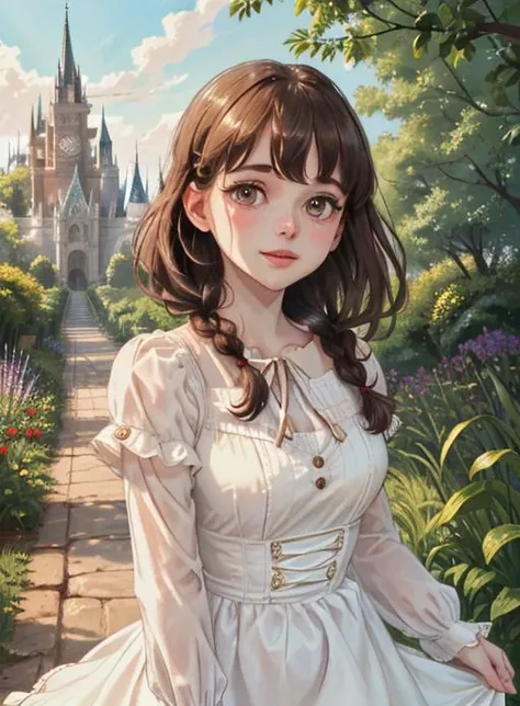 haesicks <lora:haesicks-v15-byShurik:1>clean skin
(closeup)
IIn this close-up, a woman is portrayed as the iconic character Dorothy from the land of Oz. (Best quality: 1.3) She wears a gingham dress with a white blouse, embodying the timeless charm and innocence of the character. The dress fits her perfectly, accentuating her figure and adding a touch of nostalgia to her appearance. (Detailed: 1.2) Her dress is adorned with a blue ribbon at the waist, adding a subtle pop of color and a sense of playfulness. Her hair is styled in two braids, framing her face with a youthful and endearing touch. (Close-up: 1.3) Her eyes sparkle with curiosity and wonder, mirroring the adventurous spirit of Dorothy herself. Her lips carry a hint of a mile, reflecting her optimistic and resilient nature. The scene is bathed in warm, golden lighting, reminiscent of the sunlit landscapes of the magical land she hails from. The viewer is instantly transported into the enchanting world of Oz, captivated by Dorothy's innocent charm and the promise of an unforgettable journey.