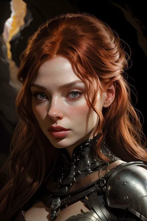 nsfw, Two-thirds portrait, highly detailed, 8L, photorealistic, high-quality, highly detailed silhouette of a beautifully designed adult red-haired woman with a face similar to Rebecca Ferguson with a perfect female figure. In the glow of precious stones, the beautiful woman's face is distorted with horror and adoration. different seductive poses. The painting is a masterpiece, the background of the cave is in the glow of bright crystals. The dark background gives the composition depth and mystery, evoking a sense of wonder and exploration of underground caves. This high definition artwork mesmerizes viewers with its intricate details, vivid colors with high detail, cinematic style, high definition images, high detail, cinematic style, HD detail,