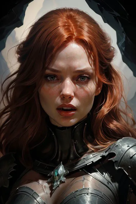nsfw, Two-thirds portrait, highly detailed, 8k, photorealistic, high-quality, highly detailed silhouette of a beautifully designed adult red-haired woman with a face similar to Rebecca Ferguson with a perfect female figure. In the glow of the precious stones, the beautiful woman's face is distorted by a scream. different poses of despair. The painting is a masterpiece, the background of the cave is in the glow of bright crystals. The dark background gives the composition depth and mystery, bright colors with high detail, cinematic style, high definition images, high detail, cinematic style, HD detail,