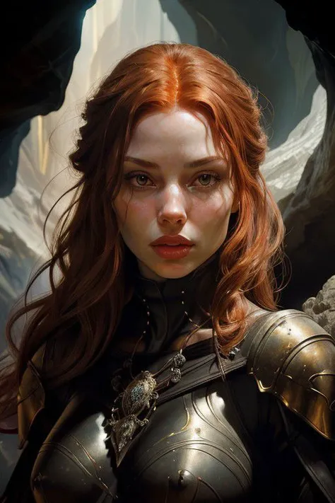 nsfw, Two-thirds portrait, highly detailed, 8L, photorealistic, high-quality, highly detailed silhouette of a beautifully designed adult red-haired woman with a face similar to Rebecca Ferguson with a perfect female figure. In the glow of precious stones, the beautiful woman's face is distorted with horror and adoration. different seductive poses. The painting is a masterpiece, the background of the cave is in the glow of bright crystals. The dark background gives the composition depth and mystery, evoking a sense of wonder and exploration of underground caves. This high definition artwork mesmerizes viewers with its intricate details, vivid colors with high detail, cinematic style, high definition images, high detail, cinematic style, HD detail,