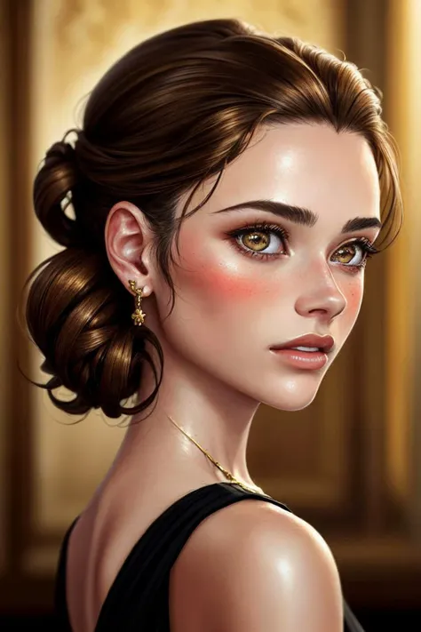 (photorealistic rendering of, detailed, realistic, high definition:1.2) <lora:sd15_OliviaChristie_v1:.9> OliviaChristie, focus on eyes, close up on face, color dark gold hair styled Curly Updo, ND filter,