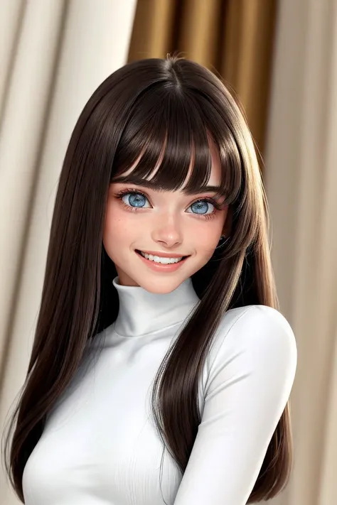 (futuristic design of, clean lines, high-tech, detailed:1.2) <lora:sd15_OliviaChristie_v1:.9> OliviaChristie, focus on eyes, close up on face, huge smile, wearing jewelry, hair styled Straight Curtain Bangs, soft focus,