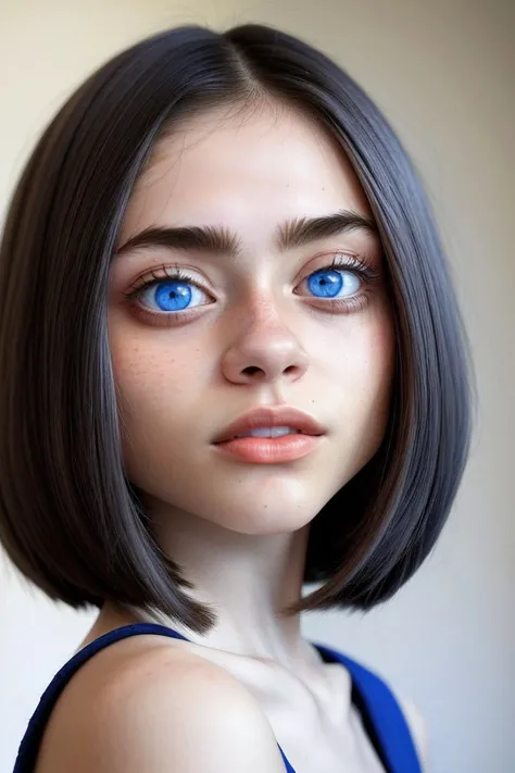 (crypto art style, digital, vibrant, blockchain, detailed:1.2) <lora:sd15_OliviaChristie_v1:.9> OliviaChristie, focus on eyes, close up on face, cambridge blue color hair styled Straight A-Line Bob, vignette,