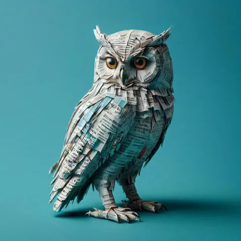 a owl, newsp4per<lora:newsp4per:1>