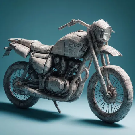 motorcycle made out of newsp4per<lora:newsp4per:0.75>