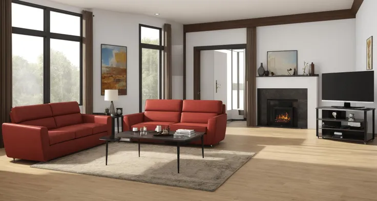 masterpiece, best quality, Modern living room, futuristic furniture, computer and various electronic equipment, 4k, highly detailed, real, (realistic),