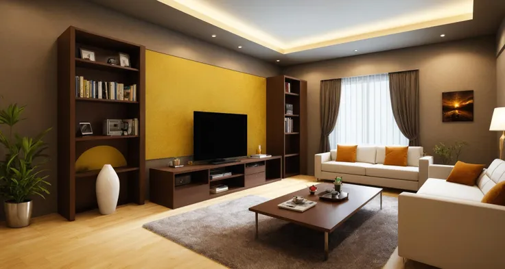 masterpiece, best quality, Modern living room, futuristic furniture, computer and various electronic equipment, 4k, highly detailed, real, (realistic),