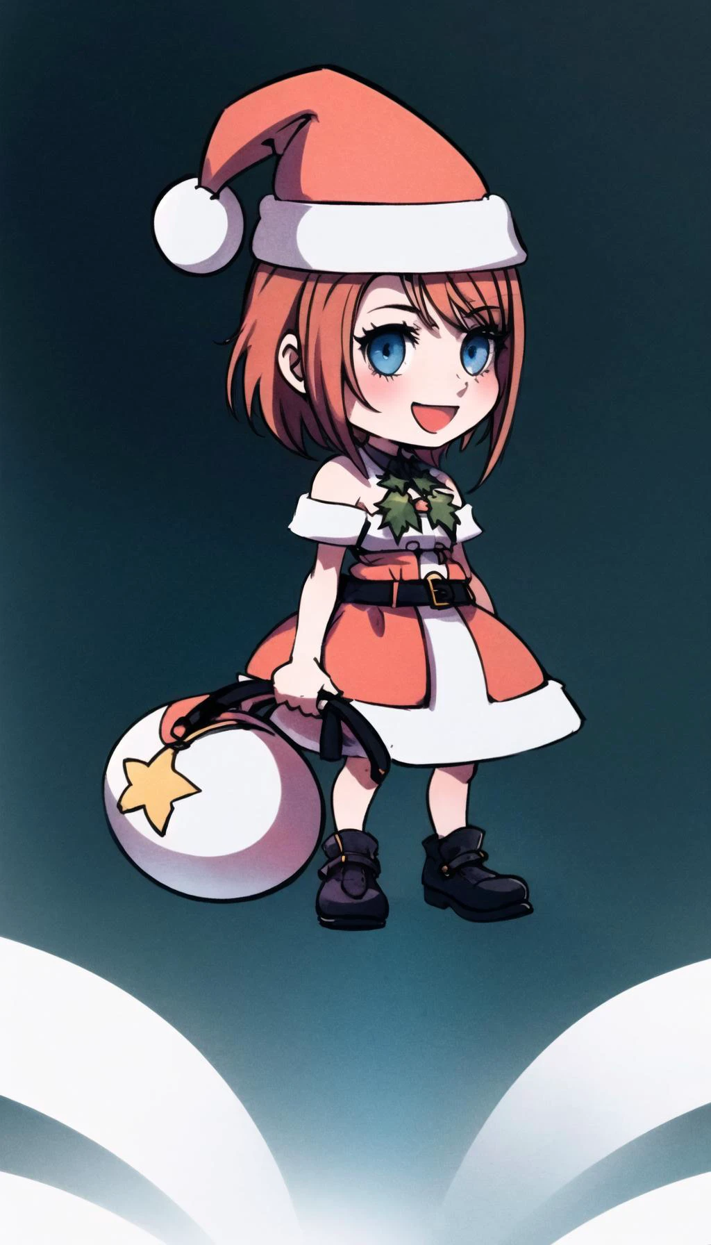 (cowboy shot), sfw, (masterpiece), (best quality:1.0), (ultra highres:1.0), detailed eyes,
BREAK
<lora:KairiKH-000006:0.8>Kairi
<lora:PadoruMeme:1> PadoruMeme, sack, holding sack, :d, santa, santa hat
<lora:more_details:0.5>
BREAK
gorgeous view