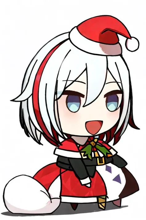 (high quality, high resolution:1.3), 4k, masterpiece,
BREAK
1girl, <lora:PadoruMeme:1>, PadoruMeme, sack, holding sack, :d, santa, santa hat, short hair ,simple background, white background, <lora:Topaz-000029:1> , topaz, colored inner hair, white hair, red hair, blue eyes,<lora:NoiseOffset_v2:1.0>