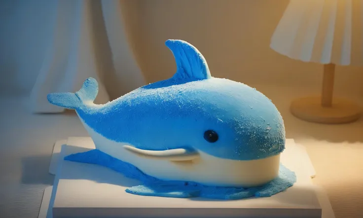 <lora:cakecd_xl-000005:0.8>,a single tiered cakecd_xl shaped like a blue dolphin was placed on the table,simple background,fine art,detailed,indoors,chinese zodiac,tilt-shift,miniature,cute and lovely,still life,from front,looking at viewer,no humans, emotional,harmonious,high budget,moody,epic,gorgeous,perfect lighting,realistic,photorealistic,photographic,photo (medium),real,moody lighting,volumetric lighting,reality ray tracing,8K,HDR,UHD,masterpiece,best quality,highly detailed,high resolution,finely detail,extremely detailed,ultra detailed,wallpaper