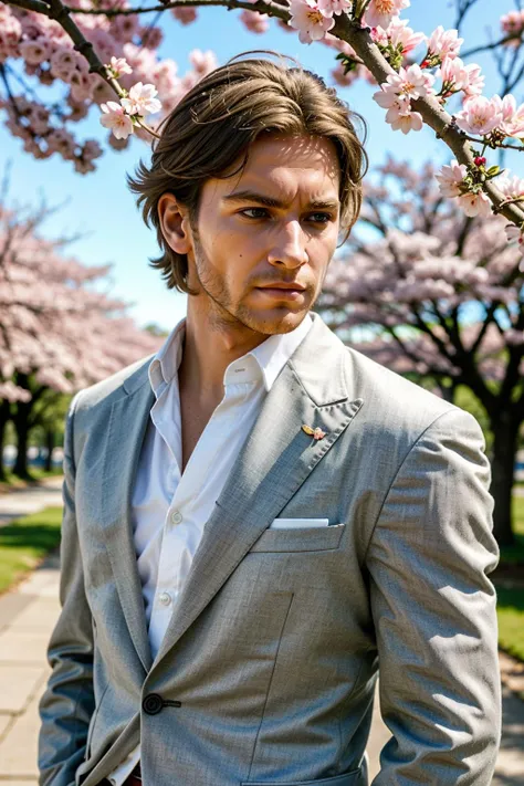 ((masterpiece, best quality))
<lora:AssaEdward:0.8>
AssaEdward, 1boy, solo, blonde hair, Beneath a cherry blossom tree in bloom, modern suit with a hint of traditional influence, stoic expression while holding a sakura branch