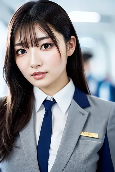 shiny skin, lips, super detailed skin, detailed beautiful face and eyes, spotlight, professional lighting, (upper body:0.8), stewardess, black skirt, jacket, short shirt, kooo123,  <lora:Uniform_stewardessOO_v1:0.8> <lora:yoshiakaOO_v1:0.8>