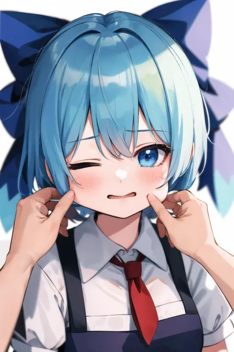 best quality, amazing quality, very aesthetic, absurdres, 1girl,arona (blue archive), blue archive, blue eyes, (artist official art:1.5), (realistic face:0.65), blush, breasts_apart, (loop writing:1.5), small breasts, orange color light, collarbone, commentary_request, cowboy_shot, downblouse, dress_shirt, green_skirt, hair_intakes, hanging_breasts, highres, lab_coat, leaning_forward, long_sleeves, looking_at_viewer, open_coat, open_mouth, sleeves_past_wrists, solo, white_background, white_shirt, nsfw, concept art, expressive eyes, perfect face, 4k, extremely detailed anime illustration, extremely detailed eyes, enhanced details, perfect anatomy, light rays, photo background, extremely delicate body, smooth skin, feminine expression, black background, cristal clear eyes, beautiful face