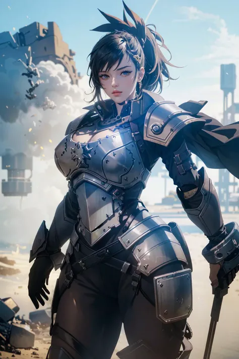 (masterpiece, best quality), intricate details, 8k, artstation, wallpaper, official art, splash art, sharp focus,
1girl, <lora:Ha_Yuri_Zahard:0.8> ha yuri zahard
<lora:ParrleyFLEX:0.8> Parrley_armor, wearing Parrley_armor, (big bulky futuristic armor:1.3), black armor, armored, pauldrons, gauntlets,