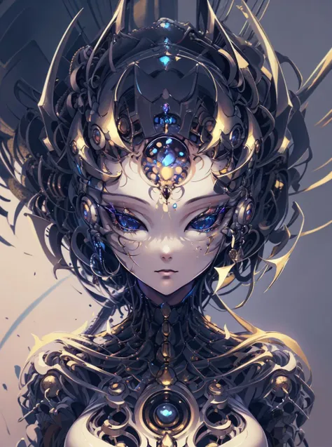 \(best quality, ultra-detailed, best illustration, best shadow, masterpiece, high res, professional artwork, famous artwork), (1girl, solo), looking at viewer, fractal eyes, face only, detailed eyes, beautiful eyes, close up, scifi, colored sclera, robot eyes, facial marks, tattoos, fractalized, large eyes, wide eyes, (eye focus), face focus