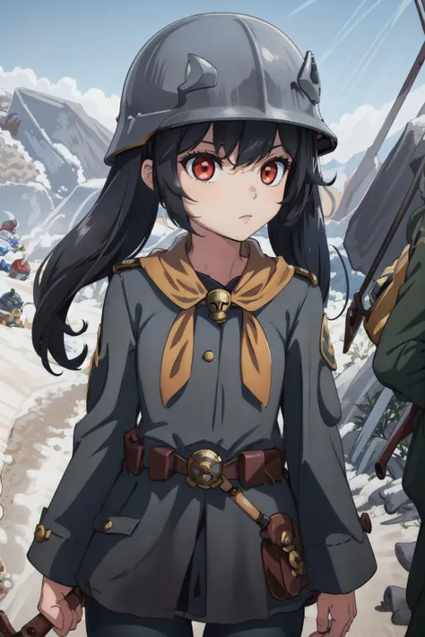 (masterpiece, best quality),  intricate details, 8k,sharp focus,
1girl,   <lora:AshleyWarioware:0.8> ashley_warioware,  red eyes,  helmet,
 uniform, bandolier, war, bombs, trench warfare, <lora:ww1ger_v0.1:0.8> ww1ger,