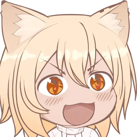 <lora:chibi-laugh:0.8> chibi, laughing, <lora:necoArcCharacters_necoArcv3final:1> neco-arc, cat ears, chibi, cat girl, solo, slit pupils, ((yellow hair)), ((red eyes)), ((white background:1.2)), ((white turtleneck:1.2)), ((white outfit))