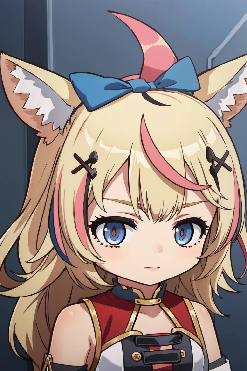 (masterpiece, best quality), intricate details,
<lora:omaru_polka_v2:0.8> op1, animal ears, hairclip, hair bow, streaked hair,
<lora:maplestory20:0.8> chibi,