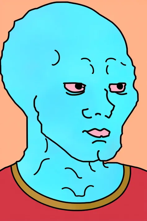 (masterpiece, best quality), intricate details,
1boy, <lora:handsome-squidward:1> Handsome-squidward, (blue skin:1.3), bald,, pink lips, blue, muscular, pecs,
brown shirt, <lora:wojak:0.8> wojak,