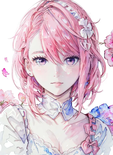 (masterpiece, best quality),  intricate details, 
1girl,      <lora:airashiratori:0.8> aira_shiratori_(dandadan),  pink hair, 
 <lora:Watercolor:0.8> watercolor,