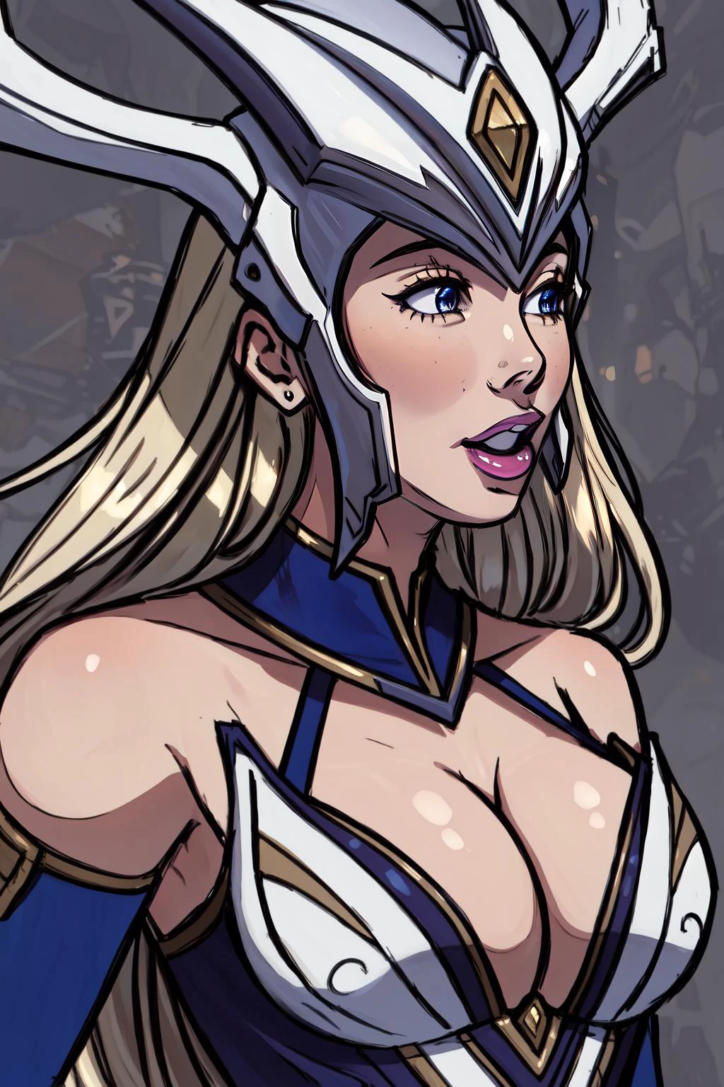 (masterpiece, best quality), intricate details,
1girl, <lora:Lissandra_Coven:0.8> coven lissandra,helmet, white dress, detached sleeves, blonde hair, large breasts,
<lora:Pog:1> Pog,