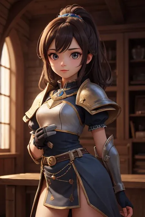 (masterpiece), best quality, high resolution, highly detailed, detailed background, perfect lighting, petite knight girl