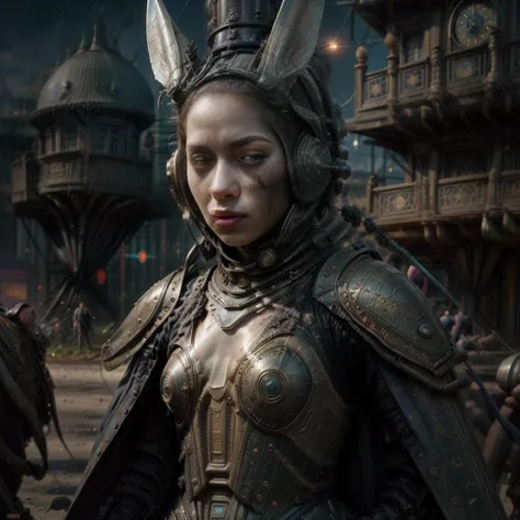 <lora:more_details:0.6>, <lora:epiCRealismHelper:1>, a photograph of bea \(pokemon\) as an 18 year old Swedish female composition of human and rabbit but not human ears and cyborg open face helmet, (holding sci-fi laser rifle), intricate and gothic skin tight full body suit with hooded cloak and red and black leggings, hyperrealistic, (((steampunk, gothic, sci-fi, retro-future))), (full body:1.4), by Evan Ayres and Tyler Edlin Art, Deviant Art, high quality photography, Canon EOS R3, extremely detailed, otherworldly hues, intricate costumes, steampunk creatures, steampunk props, lavish details, embellished architecture, moonlight, cinematic composition, (night:1.5), (night time:1.5), horizon in background, pale skin, green eyes, blonde hair and green highlights, outside, skull as moon:1.5, (steampunk beach:1.4),, <lora:more_details:0.6>, <lora:GPTS6 Hella-sthetic_424353:1>,<lora:S12 v4.2 NAI_208163:1>, <lora:epiCRealismHelper:1>, a photograph of bea \(pokemon\) as an 18 year old female composition of human and rabbit but not human ears and cyborg open face helmet, (holding sci-fi laser rifle), intricate and gothic skin tight full body suit with hooded cloak and red and black leggings, hyperrealistic, (((steampunk, gothic, sci-fi, retro-future))), (full body:1.4), by Evan Ayres and Tyler Edlin Art, Deviant Art, high quality photography, Canon EOS R3, extremely detailed, otherworldly hues, intricate costumes, steampunk creatures, steampunk props, lavish details, embellished architecture, moonlight, cinematic composition, (night), (night time:1.4), horizon in background, pale skin, green eyes, blonde hair and green highlights, outside, skull as moon:1.5, (steampunk town pier:1.4),