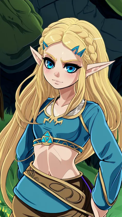 <lora:Zelda:0.8> zelda, blonde hair, pointy ears, long hair, crown braid,