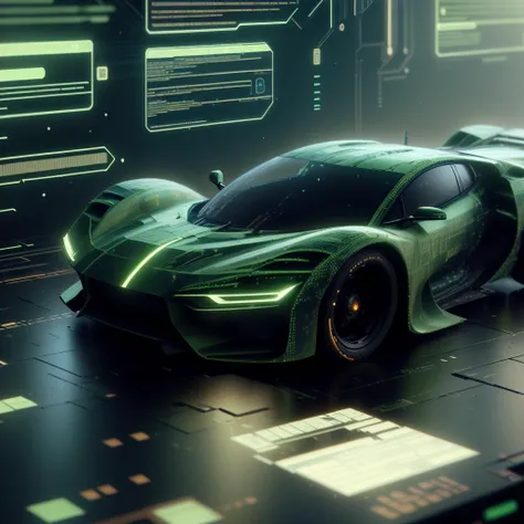 <lora:HackedTech-20:1>, hackedtech , scifi, cyberpunk , data stream , pixelated,
ground vehicle, sleek, (car:0.1)