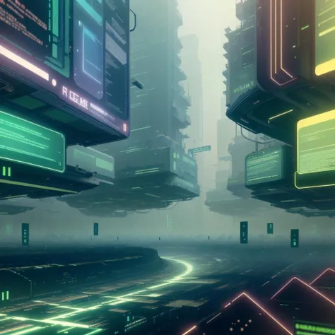 <lora:HackedTech-20:0.9>, hackedtech , scifi, cyberpunk , data stream , pixelated, matrix ,
city,