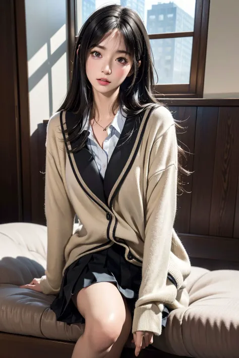(masterpiece, best quality, high quality, highres, ultra-detailed), <lora:caijunmaoV3:0.7>,1 girl solo, (8k, RAW photo, best quality, masterpiece:1.2), (realistic, photo-realistic:1.4), (extremely detailed CG unity 8k wallpaper),(full body), epic realistic, RAW, analog, sharp focus, 8k UHD, DSLR, soft cinematic light, adobe lightroom, photolab, hdr, intricate, highly detailed, (depth of field:1.4), faded, (neutral colors:1.2), (hdr:1.4), (muted colors:1.2), hyperdetailed, (artstation:1.4), cinematic, warm lights, dramatic light, (intricate details:1.1), complex background, (rutkowski:0.66),dynamic pose,black hair, school uniform,