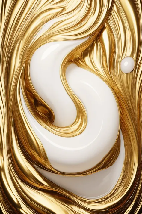 (masterpiece, best quality, official art, beautiful and aesthetic),1girl is covered by white and gold liquid,both hands on breasts,naked body,cleavage,looks at viewer,small breasts covered by white and gold thick liquid,floating blond long (wet hair),milk_white,milk like drops,torn see-through leotard,precise body structure,Gradient white fluid,organic feel,viscous,shiny gel body,swirl liquid,bubbles,<lora:whitegold-000006:0.7>,<lora:see-through leotard:0.4>,
