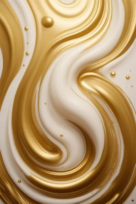 (masterpiece, best quality, official art, beautiful and aesthetic),back view,1girl is covered by white and gold liquid,Insert liquid with both hands,naked body,cleavage,looks at viewer,small breasts covered by white and gold thick liquid,floating blond long hair,milk_white,milk like drops,torn see-through leotard,precise body structure,Gradient white fluid,organic feel,viscous,shiny gel body,swirl liquid,bubbles,<lora:whitegold-000006:0.6>,<lora:see-through leotard:0.4>,
