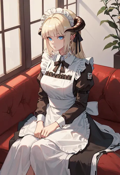 best quality, masterpiece, highres, solo, (nightingale_arknights:1.10), (maid:1.40), (long maid dress:1.15), 16 <lora:nightingale_arknights:0.80>