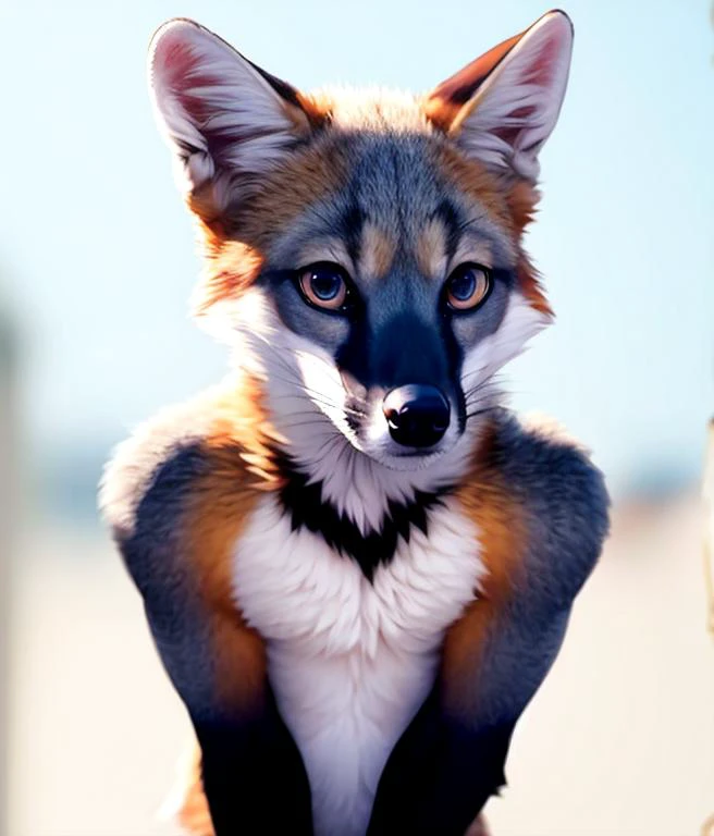urocyon, 1boy, looking at viewer <lora:greyfox:1.0>